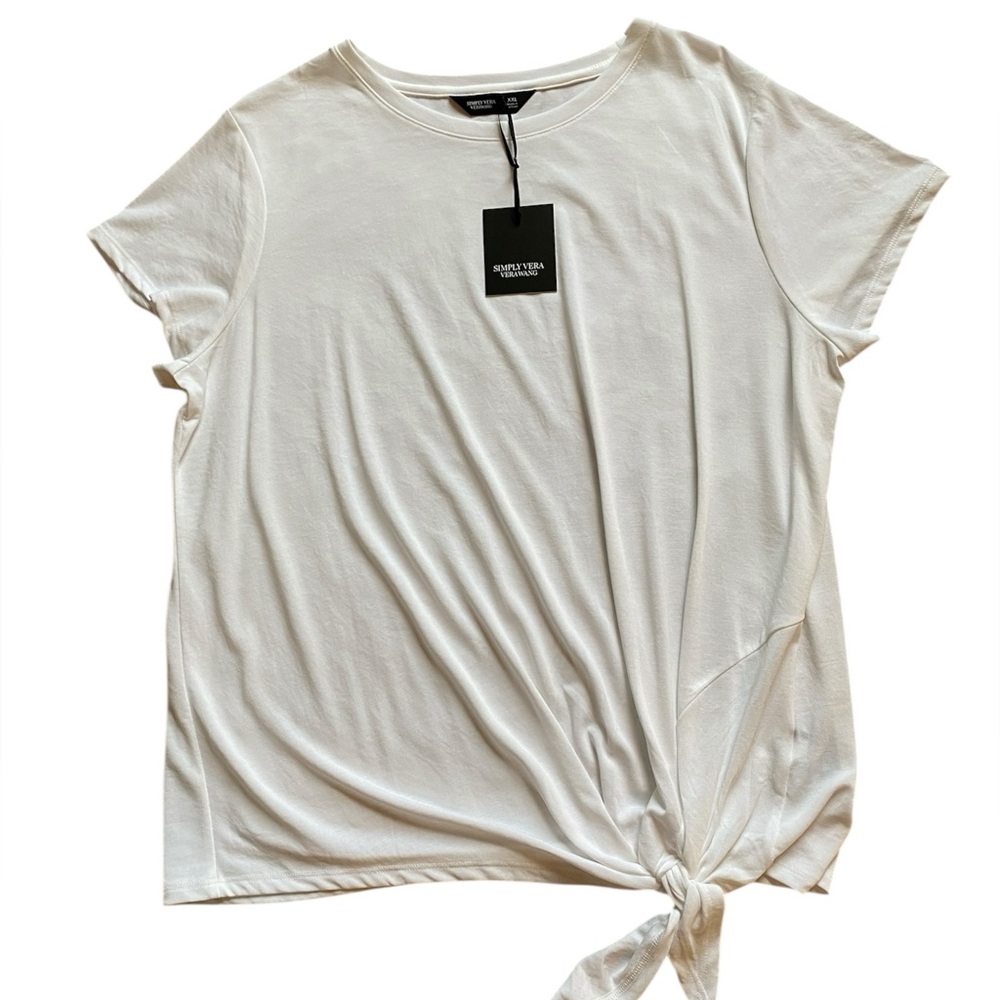 NWT Simply Vera Vera Wang Modern White Tee